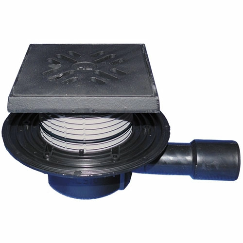 HL510NPrG Трап с гориз. выпуском, решёткой и подрамником из чугуна и "СУХИМ" сифоном Primus DN50/75/110