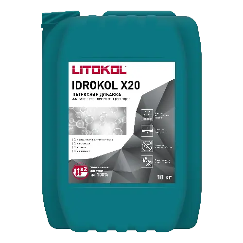 Латексная добавка IDROKOL X20-м, LITOKOL, канистра, 10 кг