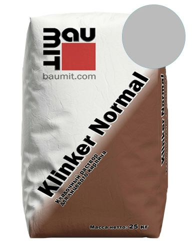 Кладочный раствор для лицевого кирпича Baumit Klinker Normal светло-серый, 25 кг