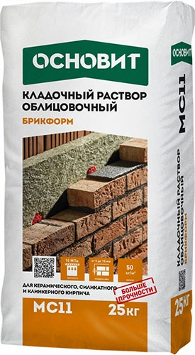 Кладочный раствор пепельный 027 ОСНОВИТ БРИКФОРМ MC11 (25кг), мешок