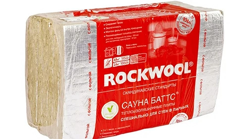 Минеральная вата ROCKWOOL Сауна Баттс (1000x600x50) 8 шт (4,8 м2, 0,24 м3) в упаковке
