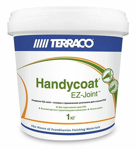 Готовая шпатлевка Terraco Handycoat EZ-Joint для внутренних работ, 1,5 кг ведро