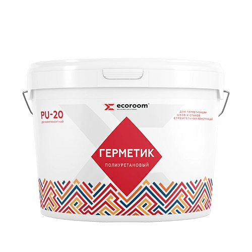 Герметик ECOROOM PU-20, 16 кг, серый, двухкомпонентный полиуретановый 2К, ведро