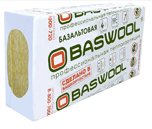 Минеральная вата Baswool (Басвул) Руф Н 100 (1200х600х110) 3 шт (2,16 м2, 0,2376 м3) в упаковке