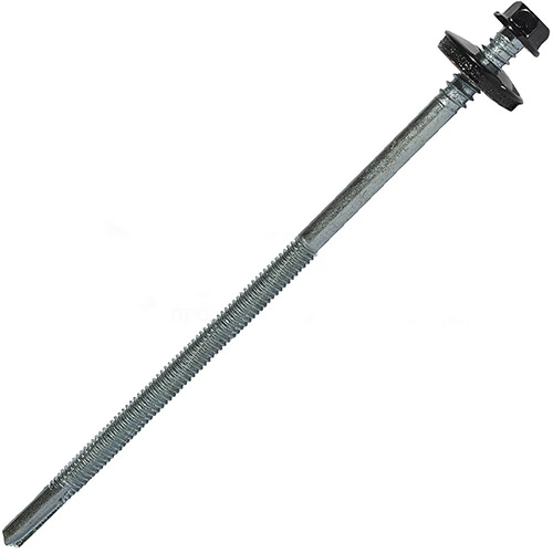 Саморез для сэндвич-панелей 6.3/5.5x235 мм RUSPERT (SILVER GREY), RAL 9005 глубокий черный, 20 шт, Hardwex