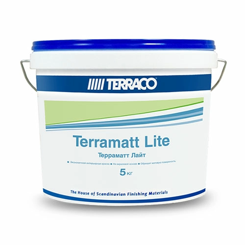 Акриловая краска Terraco бюджетного уровня для внутренних стен TERRAMATT LITE 10 л ведро