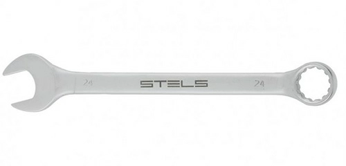 Ключ комбинированный CR-V 24 мм матовая полировка, STELS