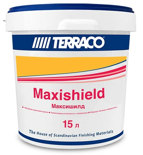 Акриловая краска Terraco для фасадных работ MAXISHIELD 15 л ведро