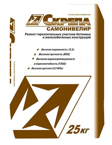 Скрепа самонивелирующаяся, крафт-мешок, 25 кг