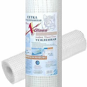 Сетка стеклотканевая армирующая усиленная X-Glass Pro (10х10мм), 45 м