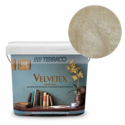 Перламутровая краска Terraco Velvetex VE-560, ведро 1 кг, бархатистый финиш