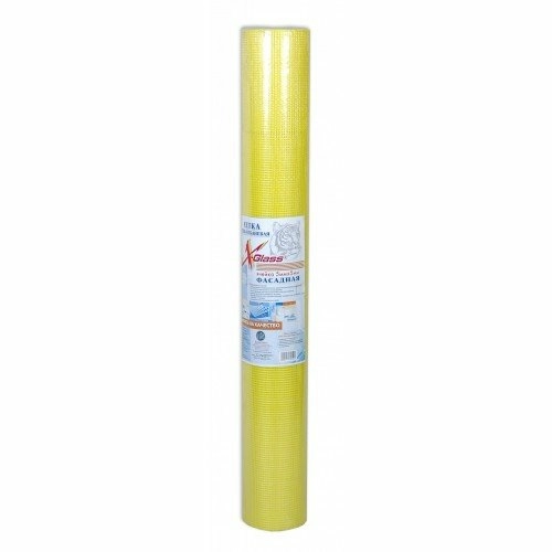 Сетка стеклотканевая фасадная X-Glass Pro50 (5x5 мм) желтая (145г/м2) 50 м