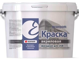 Краска акриловая, фасадная, Ecoroom, для OSB, 10 л, ведро