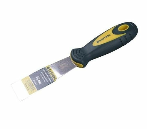 Шпательная лопатка KRAFTOOL с 2-компонентной ручкой, профилиров. нержав. полотно, 32мм
