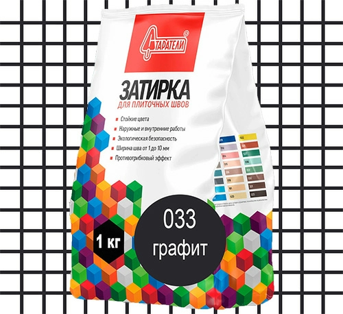 Затирка для плиточных швов Графит 033, 1 кг, Старатели, мешок