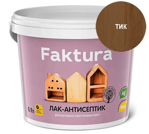 Лак-антисептик FAKTURA тик, ведро 0,9 л