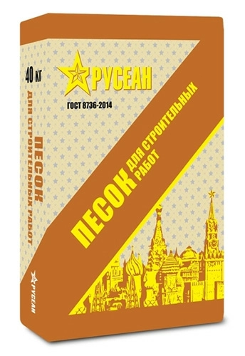 ПЕСОК сухой, фракция 1,25 мм, Русеан, 40 кг