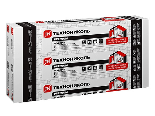 Утеплитель/Теплоизоляция LOGICPIR Ф/Ф 1200х600х50, Технониколь, плита теплоизоляционная PIR (ПИР) с обкладкой из фольги