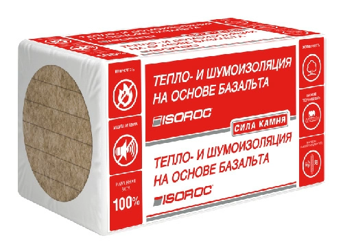 Негорючие плиты из минеральной ваты ISOROC ПП-60, 1000х600х50 мм, 8 шт. (4,8 м2, 0,240 м3) в упаковке