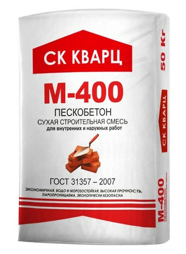 Смесь сухая монтажно-кладочная Пескобетон М400 ГОСТ, 50 кг