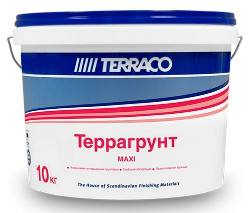 Грунтовка Terraco TERRAGRUNT MAXI (MAXIPRIMER) универсальная проникающая для внутренних и наружных работ, 10 кг, ведро