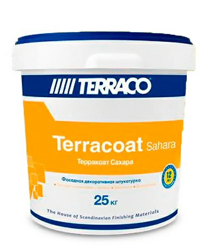 Декоративное штукатурка Terraco TERRACOAT BT на акриловой основе с «песчаной» текстурой 25 кг ведро