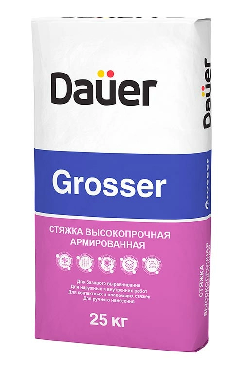 Ровнитель для пола высокопрочный Dauer "Grosser", мешок 25 кг