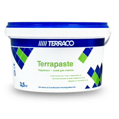 Плиточный клей дисперсионный Terraco для укладки керамической плитки TERRAPASTE 3,5 кг ведро