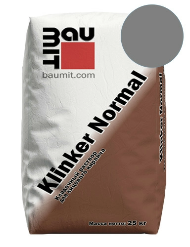 Кладочный раствор для лицевого кирпича Baumit Klinker Normal серый, 25 кг