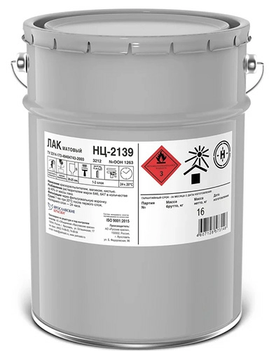 Лак НЦ-2139 матовый, ведро 16 кг