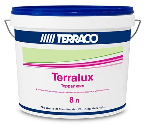 Акриловая краска Terraco универсальная с повышенной износоустойчивостью TERRALUX 8 л ведро