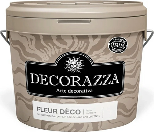 Decorazza FLEUR DÉCO (ФЛЁР ДЕКО) Base incolore / Бесцветный защитный лак-основа для добавления блёсток и глитеров Lucente, 1 л