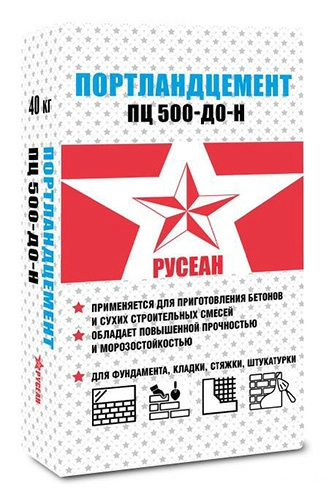 Цемент ПЦ-500-Д0-Н в мешках, Русеан, 40 кг