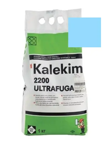 Затирка для швов с силиконом (1 - 6 мм) 2200 UltraFuga Атласно-голубой, 1 кг, Kalekim