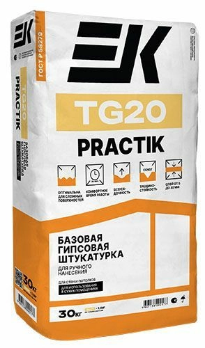 Штукатурка гипсовая ЕК TG20 мешок 30 кг ЕК Кемикал