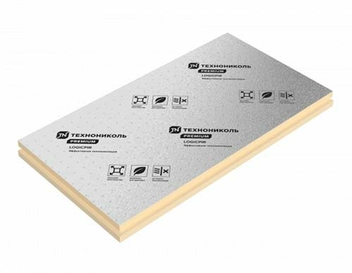 LOGICPIR Ф/Ф 1200х1200х100 (1,2), Технониколь, плита теплоизоляционная PIR (ПИР) обкладкой из фольги
