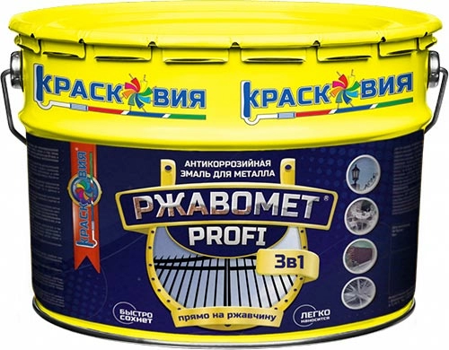 Ржавомет PROFI «3в1», уретановая полуглянцевая грунт-эмаль по металлу, 10 кг