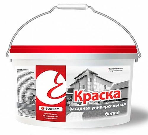 Краска акриловая, фасадная, универсальная белая, 2,4 кг ведро