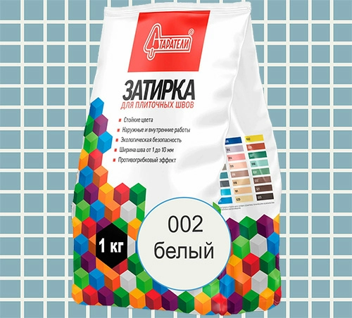 Затирка для плиточных швов Белая 002, 1 кг, Старатели, мешок