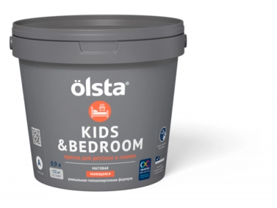 Краска интерьерная Olsta Kids&Bedroom для детских и спален база А 2,7 л