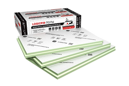 Утеплитель/Теплоизоляция LOGICPIR Полы ФЛ/ФЛ Г4 1200х600х20  , Технониколь, PIR-плита теплоизоляционная