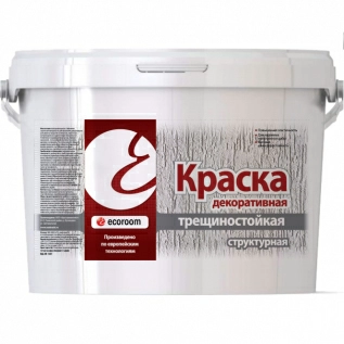 Краска трещиностойкая декоративная структурная, Ecoroom,16 кг