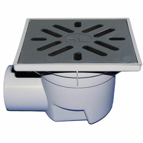 HL605W Трап ПП PERFEKT с гориз. выпуском, решёткой из чугуна и гидрозатвором DN110