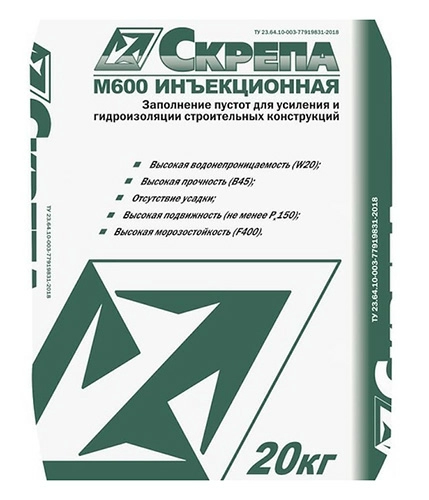 Скрепа М600, инъекционная, крафт-мешок, 20 кг