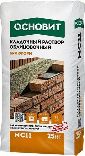 Кладочный раствор бежевый 030 ОСНОВИТ БРИКФОРМ MC11 (25кг), мешок