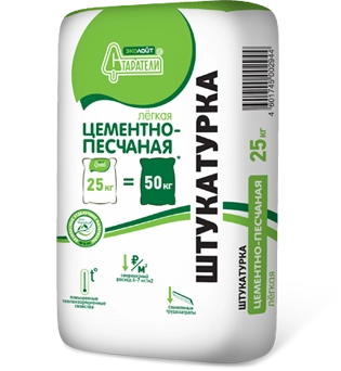 Штукатурка цементно-песчаная легкая мешок 25 кг Старатели