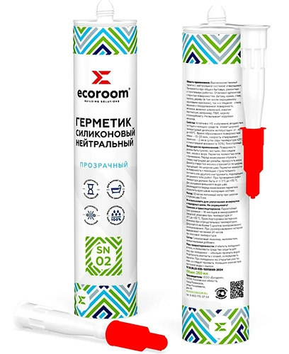 Герметик силиконовый ECOROOM SN-01 белый нейтральный, 260 мл, картридж