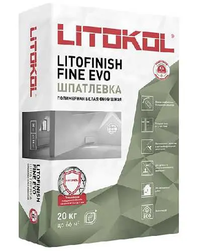 Финишная шпаклевка LITOFINISH FINE EVO, мешок, 20 кг, LITOKOL