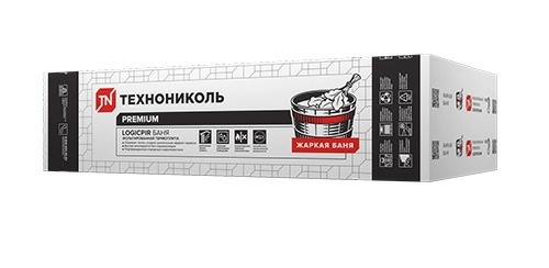 Утеплитель/Теплоизоляция LOGICPIR Баня Ф/Ф Г1 L- 1190х0,6х50 , L-кромка, Технониколь, PIR-плита теплоизоляционная