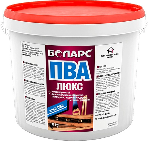 Клей ПВА Люкс, 10 кг, ведро, БОЛАРС